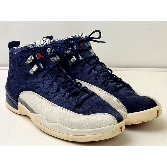 Nike Air Joran 12 Retro "International Flight" Sneakers Navy Suede Men's Sz 11