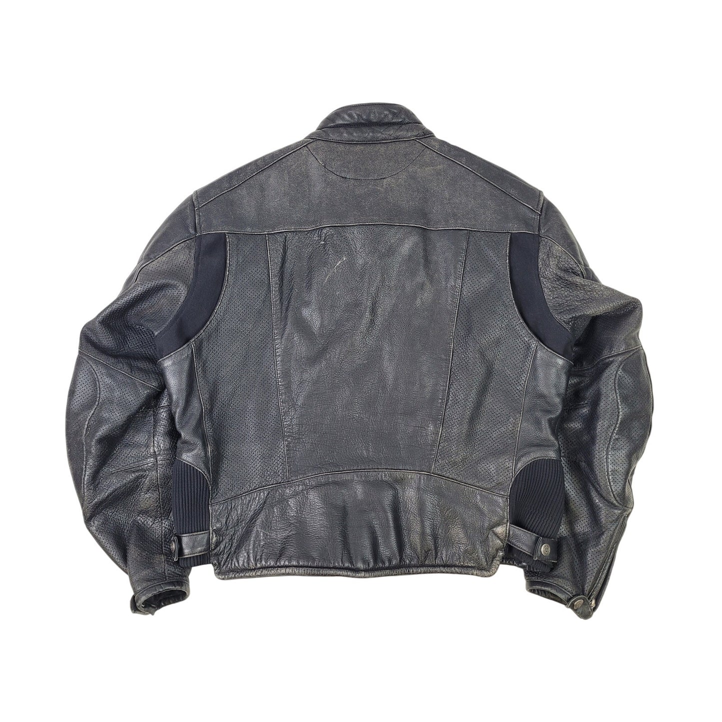 Vintage Harley Davidson Shreveport Perforated Leather Moto Jacket Men's Sz 2XL