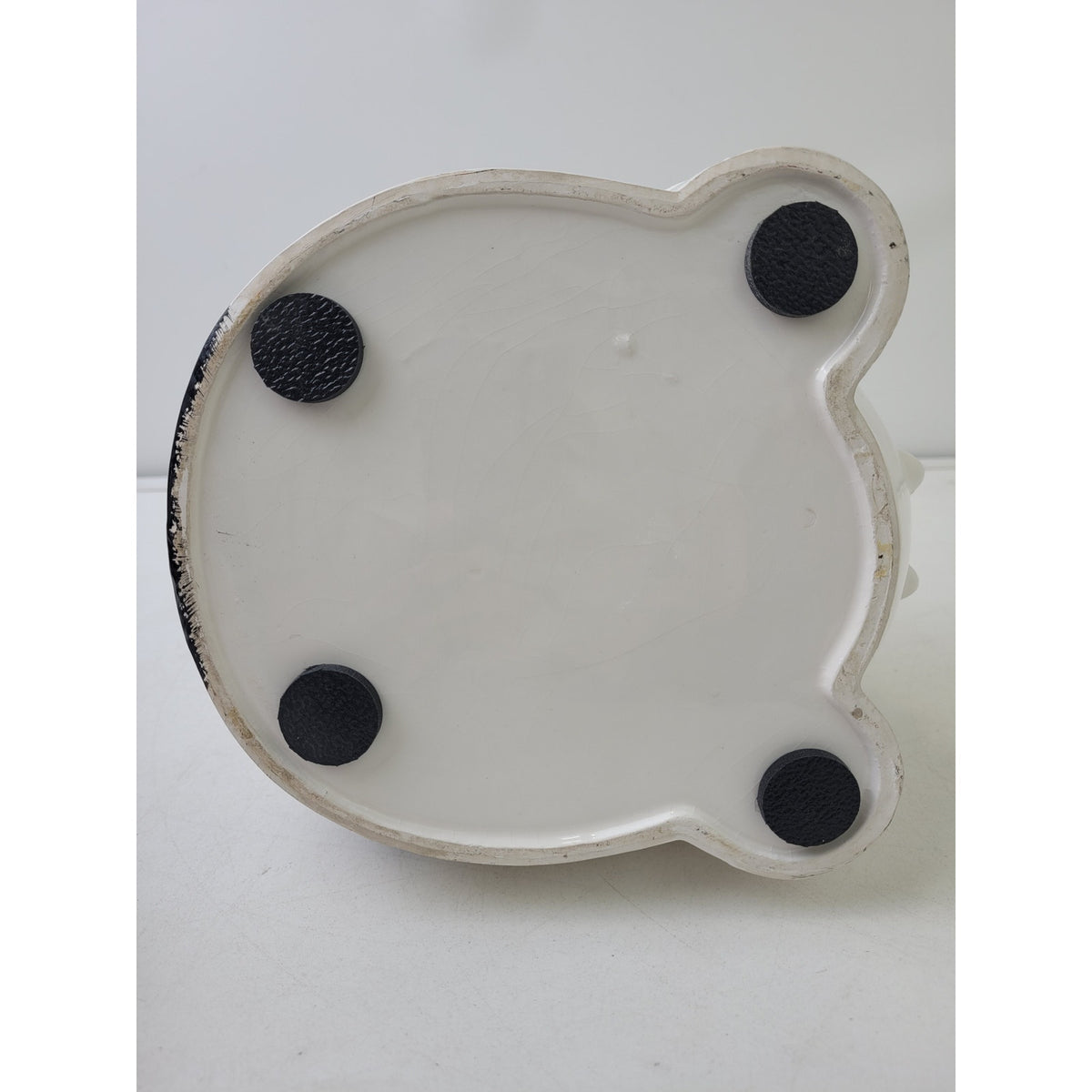 Vintage Ceramic Black & White Sitting Farm Cow Cookie Jar