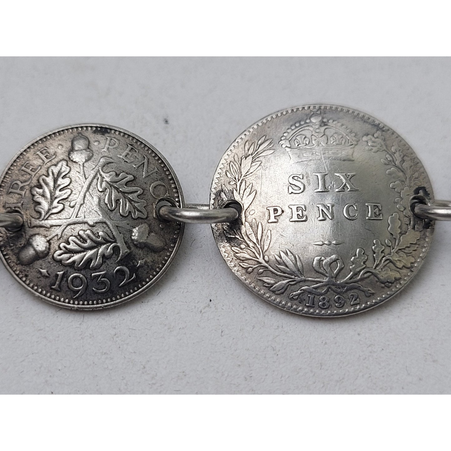 VTG 1940s Sterling Silver Coin Bracelet | Great Britain & USA | 31.19 Grams