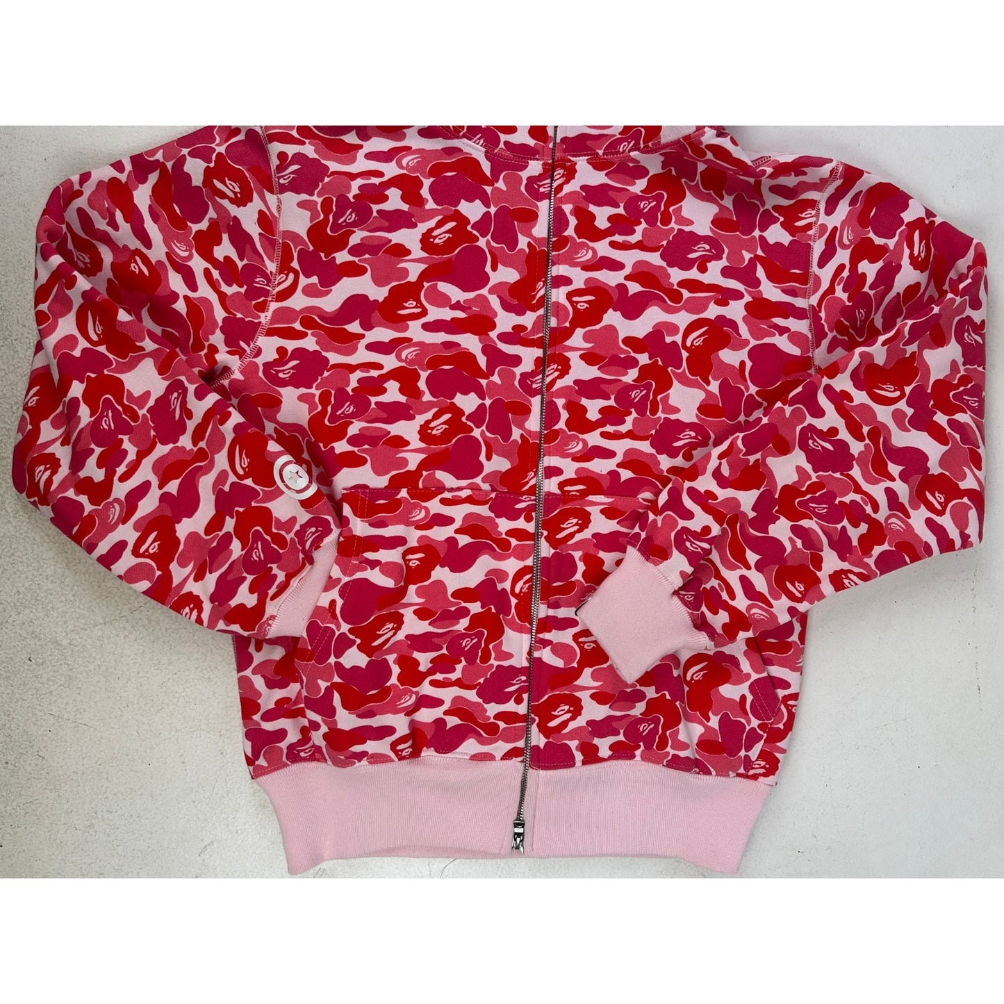 A Bathing Ape (BAPE) ABC Pink Camo Shark Full Zip Hoodie Men's Sz Medium