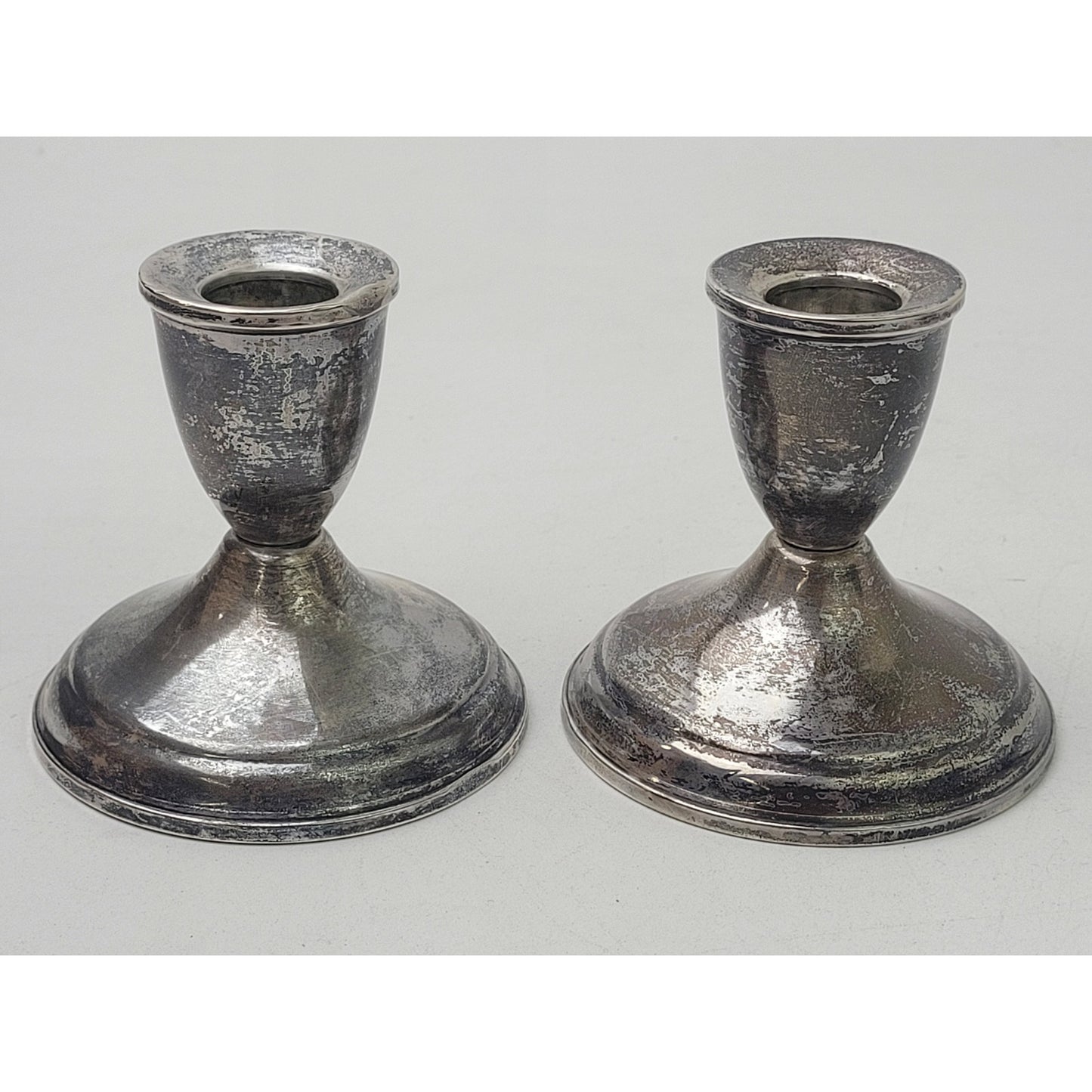 Vintage Duchin Sterling Silver Weighted Candlesticks Set of 2 | 383.48 grams