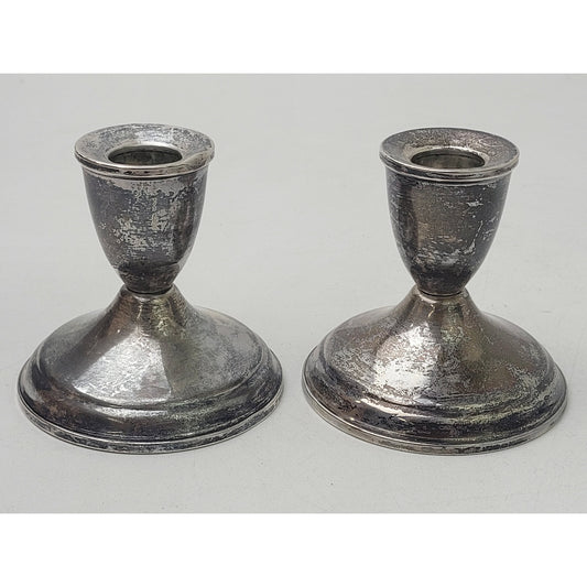 Vintage Duchin Sterling Silver Weighted Candlesticks Set of 2 | 383.48 grams