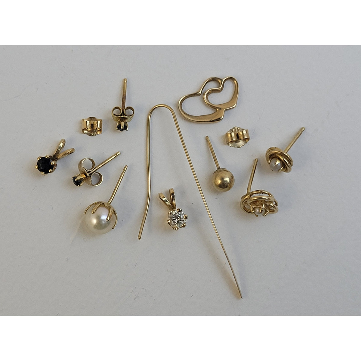 14K Yellow & White Gold Scrap Lot | Earrings, Pin, Bracelet, Rings | 15.74 Grams