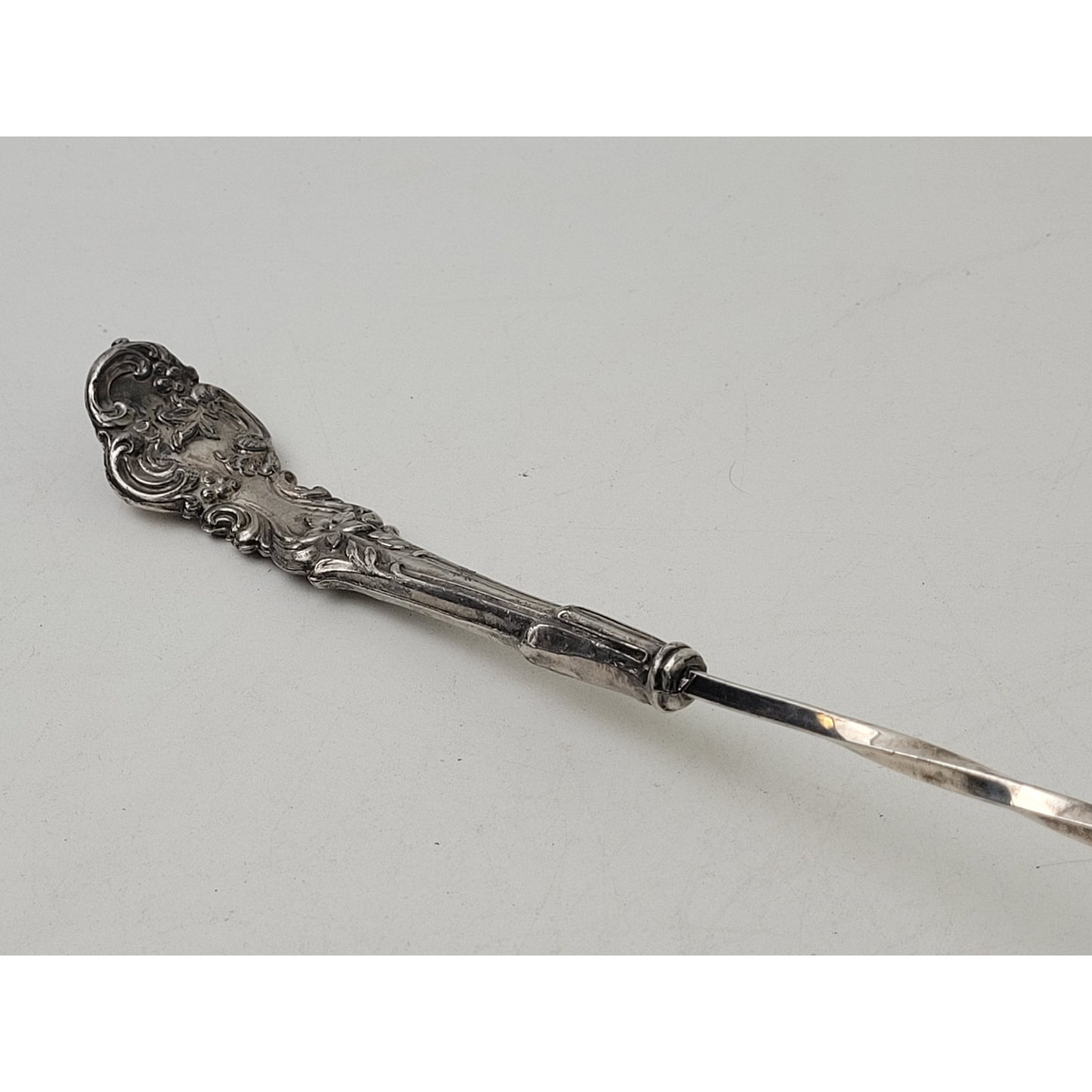 Antique Punch Ladle Intricate Handle Pattern Long Twisted Stem | 17 1/4"