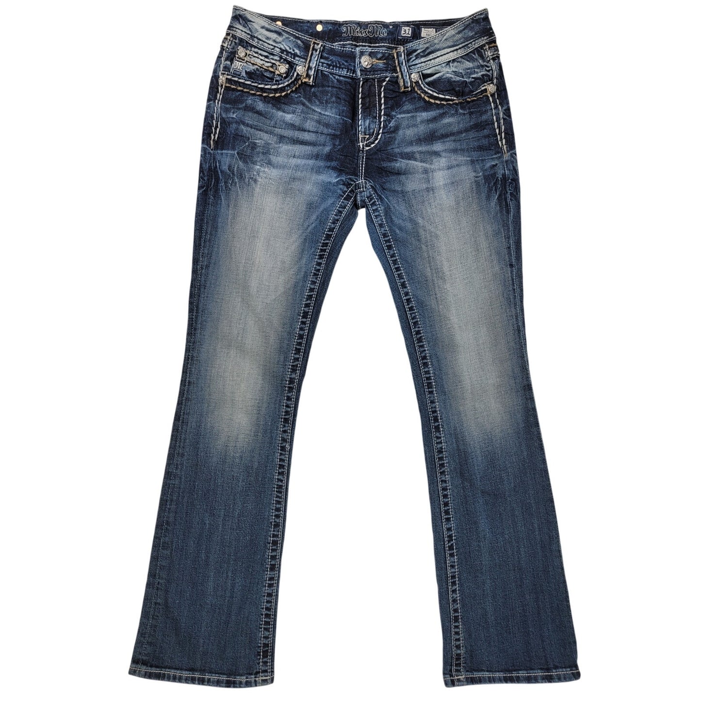 Miss Me Signature Boot Cut Medium Wash Low Rise Jeans Women's Sz 31 NWT