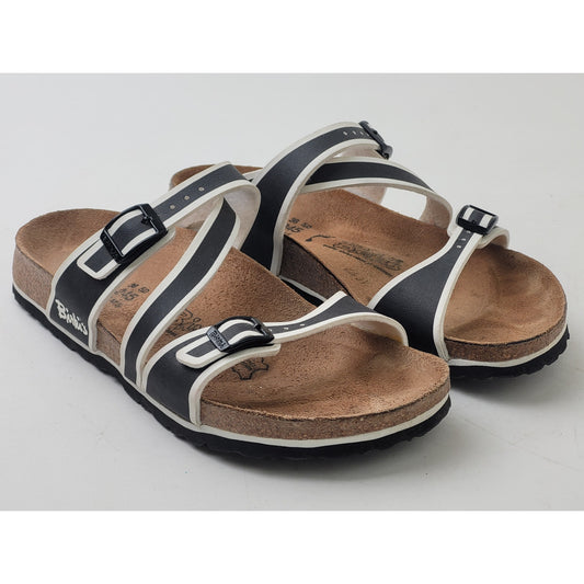 Birkenstock Birki's Salina Sandals in Black & White Women's Sz 7