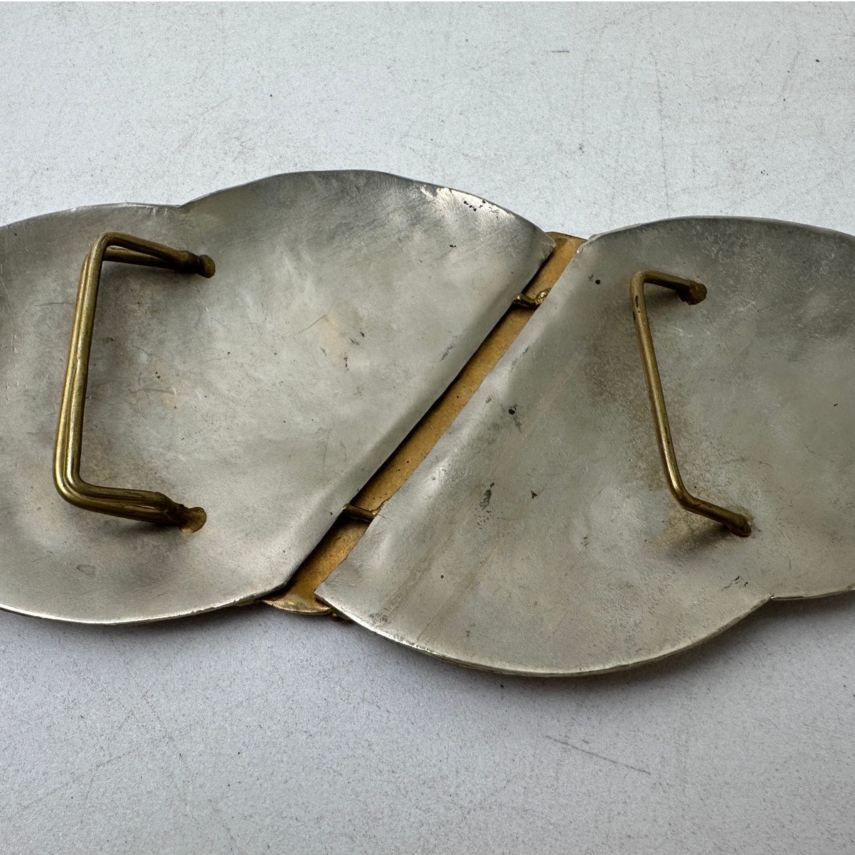 Vintage 70s Mixed-Metal Abstract Belt Buckle