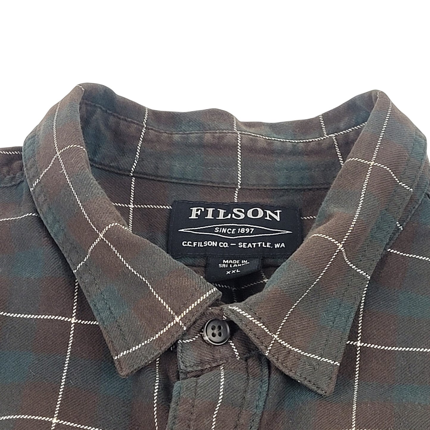 Filson Alaskan Guide Lightweight Plaid Flannel Shirt | Green | Men's Sz XXL