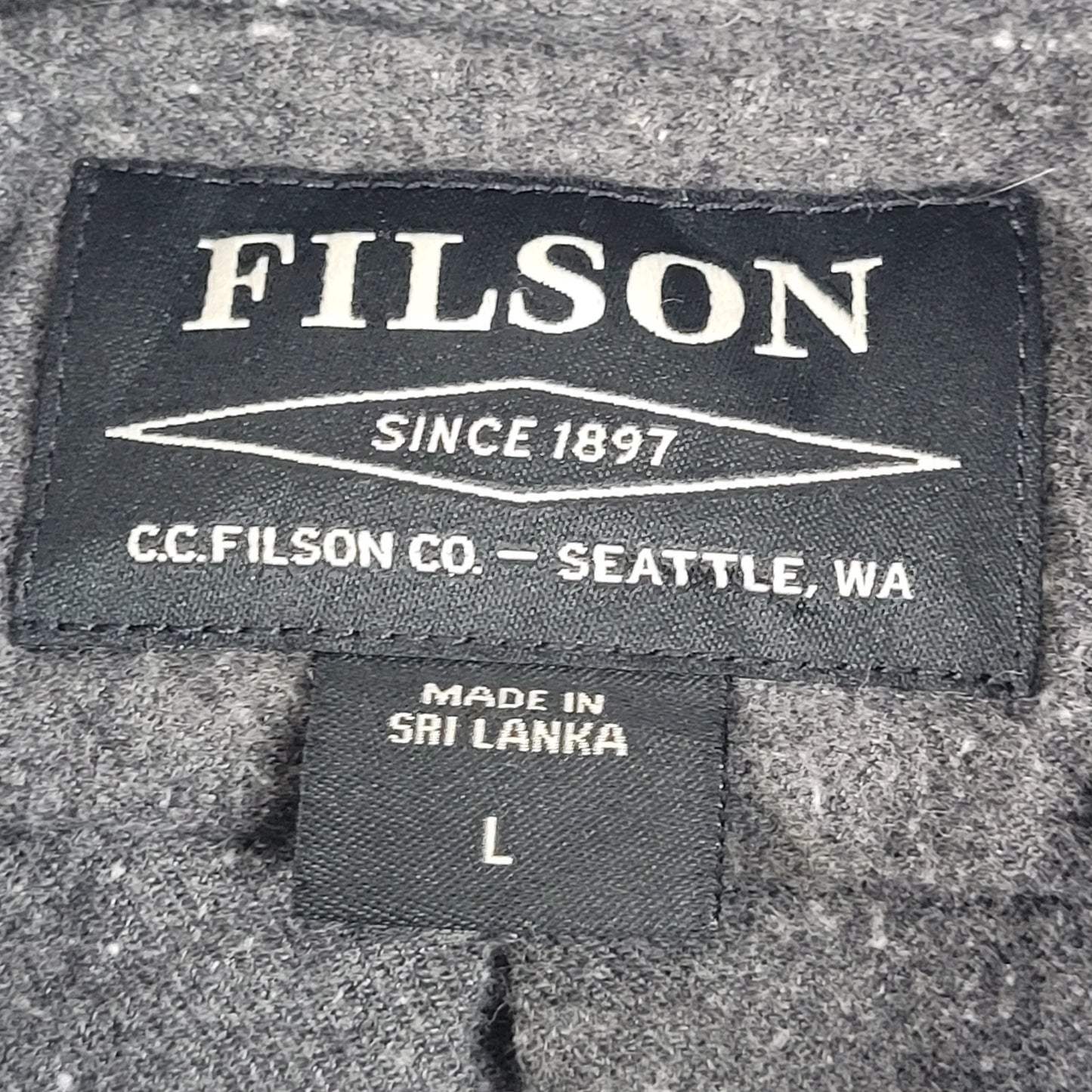 Filson Alaskan Guide Flannel Shirt Heathered Dark Grey | Men's Sz L