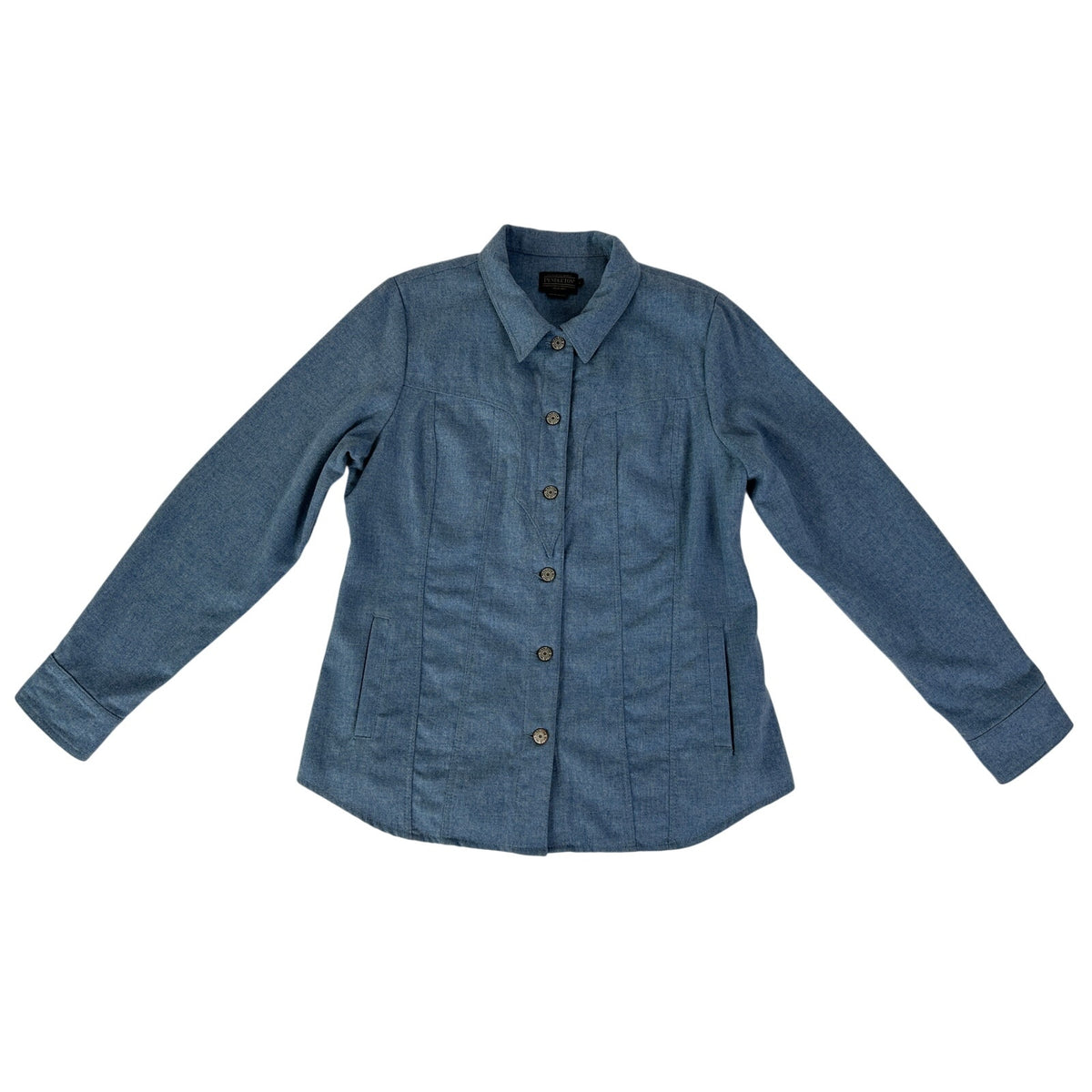 Pendleton Blue 100% Virgin Wool Western Shirt Women's Sz L
