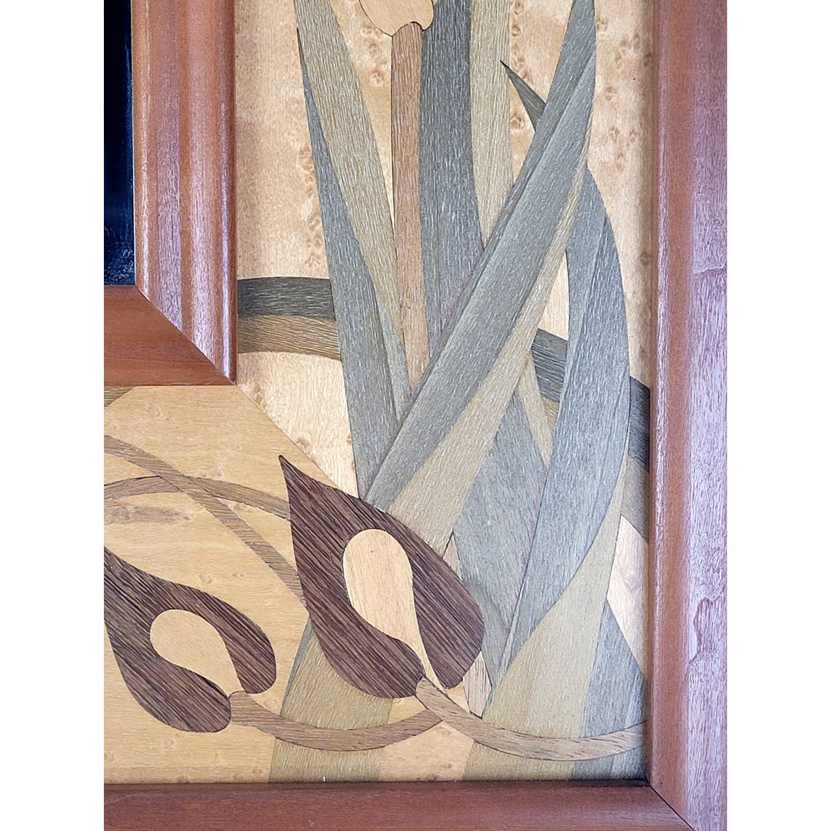 Hudson River Inlay Iris Border Decorative Wall Mirror 31.5" x 25.5"