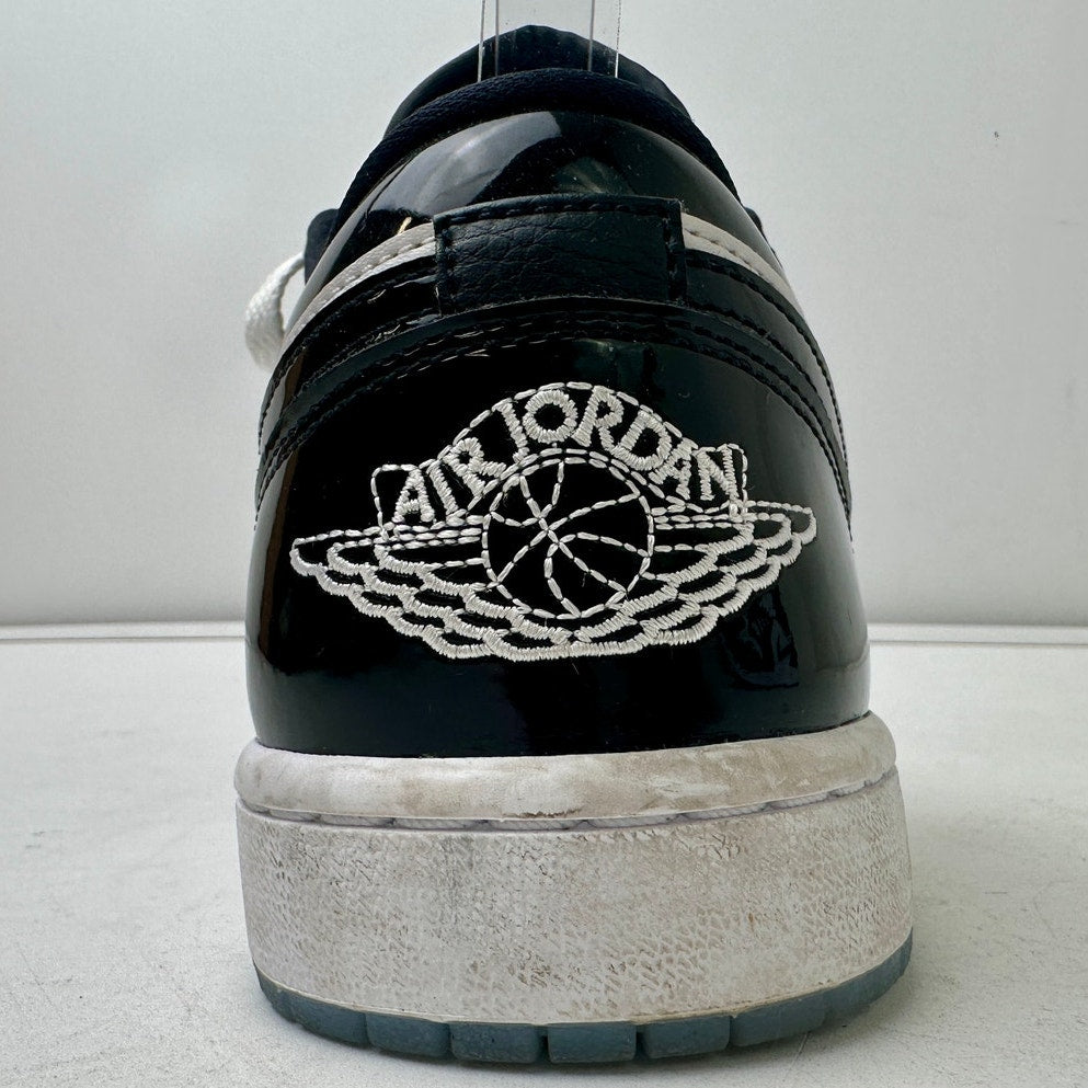 Jordan 1 Low SE Concord Black/White Patent Sneakers Men's Sz 8