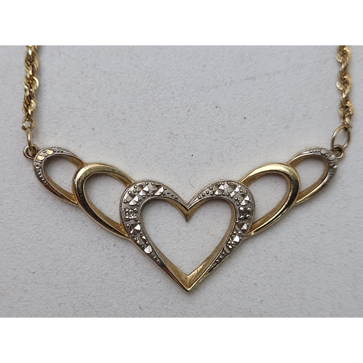 10K Yellow Gold Rope Chain & Attached Heart Pendant | 18" Long | 2.59 Grams