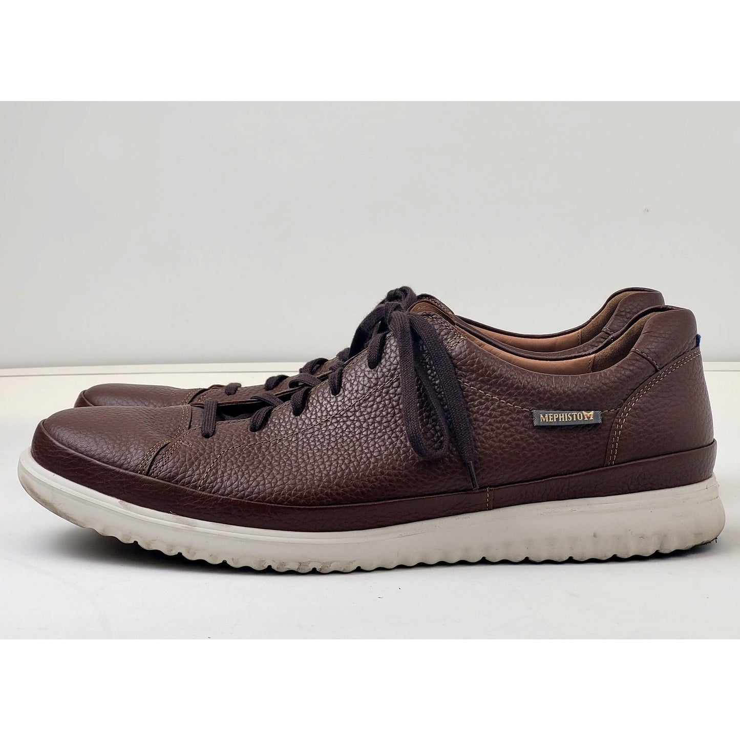 Mephisto Thomas Sneaker in Hazelnut w Textured Leather Upper Men's Sz 13