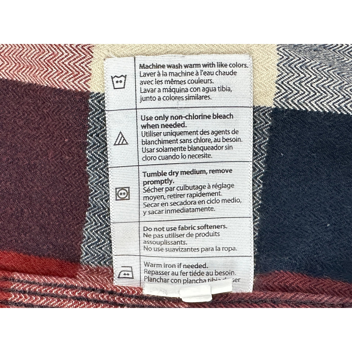 Carhartt Red/Blue/Cream Plaid Hubbard Heavyweight Flannel Plaid Shirt Men's Sz M