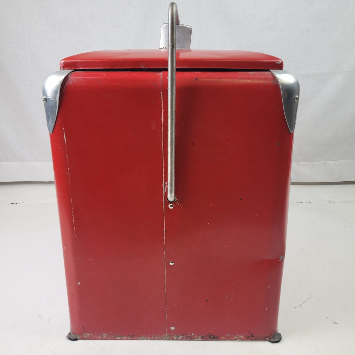 Vintage 1950s Coca-Cola Metal Cooler Progress Refrigerator Co. 19"x18"x13"