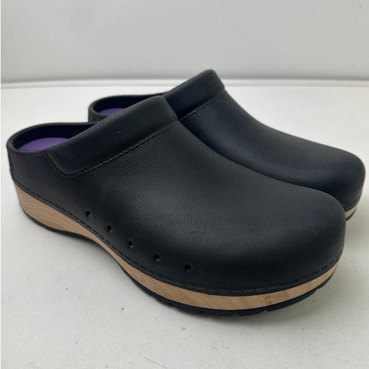 Dansko Kane Molded EVA Black / Woodgrain Trim Clogs Women's Sz 41
