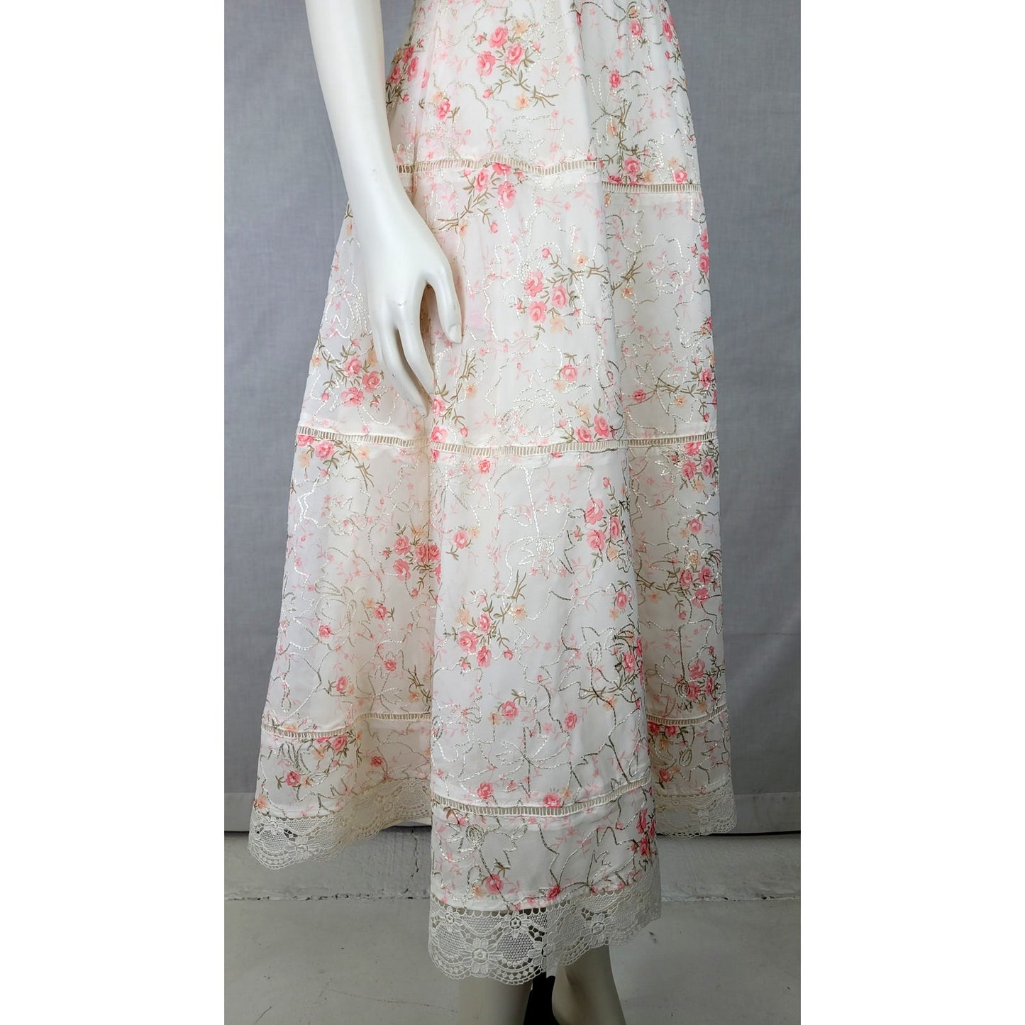 Jessakae Primrose Dress Sundress Floral Print Lace Trim Midi-Length Sz S NWT