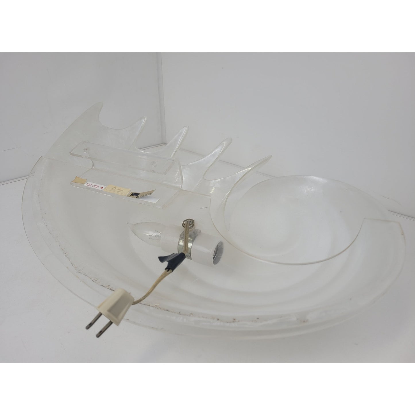 *RARE* Vintage 1970s Large Lucite Seashell Rougier Wall Light