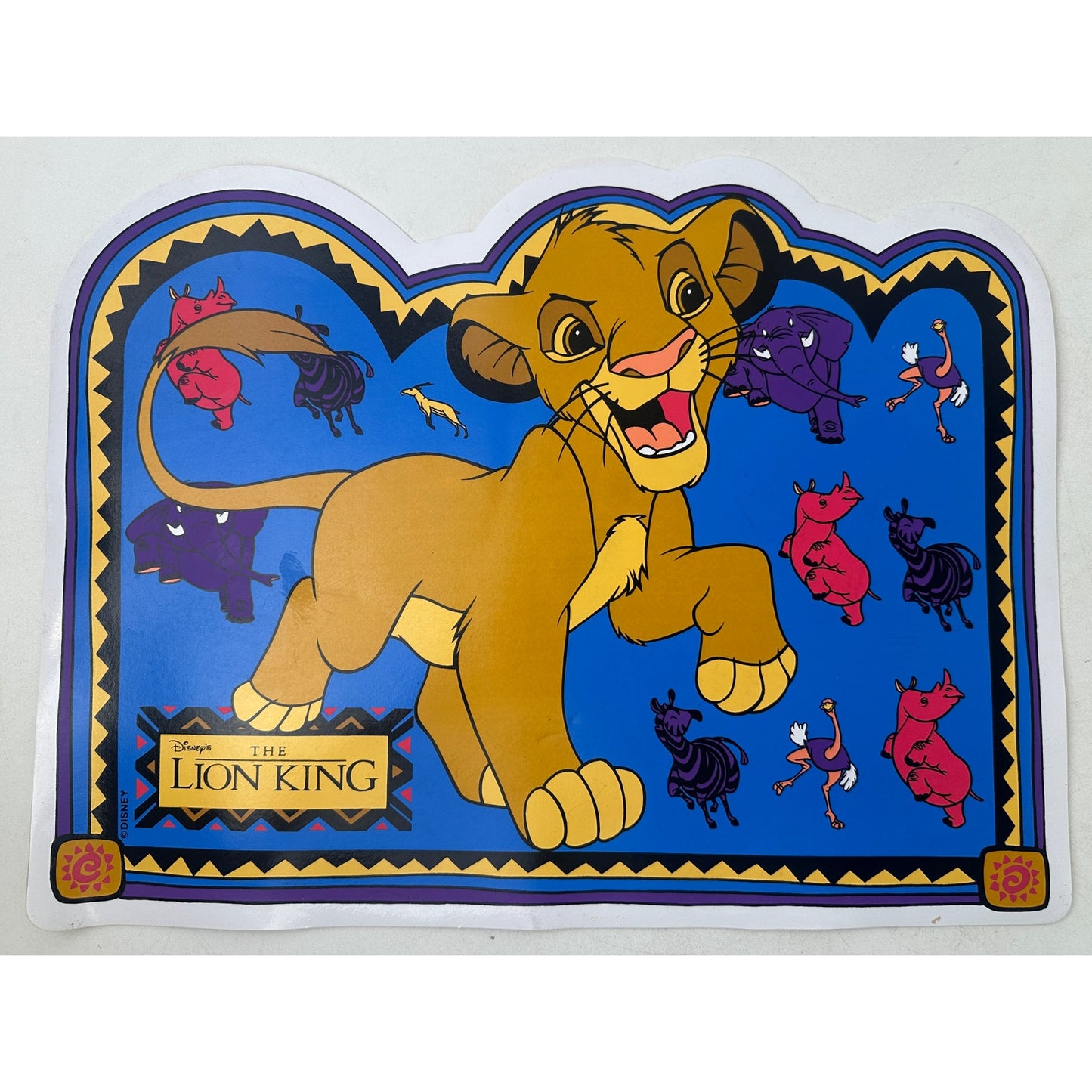 Vintage 1990s Disney The Lion KIng Wipe-Clean Placemats