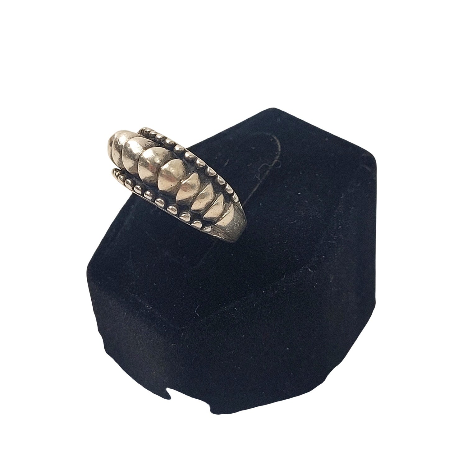 Sundance Heavy Serling Silver Ring Bold Modernist Dome Bead Design Sz 5 3/4