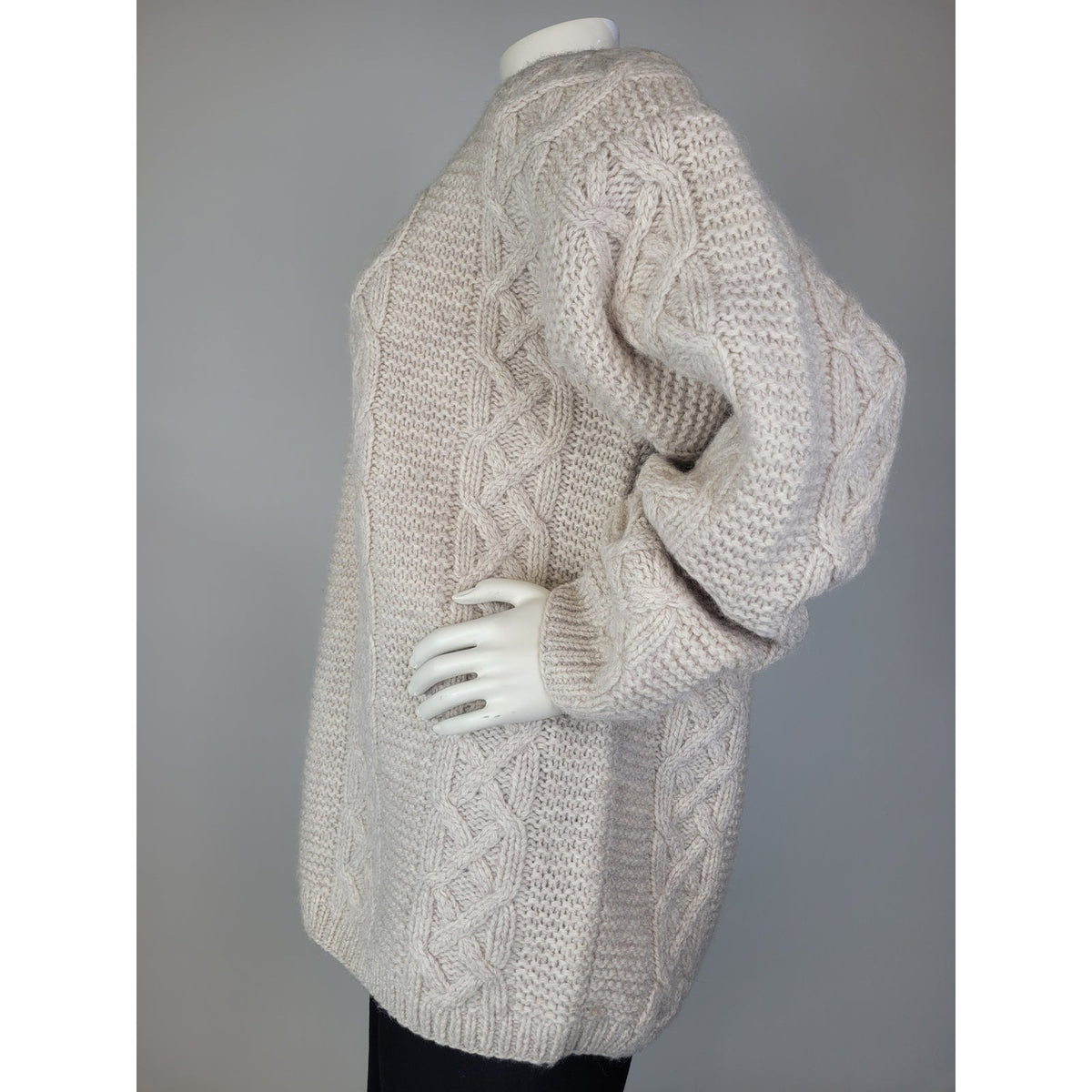 VTG The Eagle's Eye Hand Knit Wool Pullover Cable Knit Sweater Women's Sz L