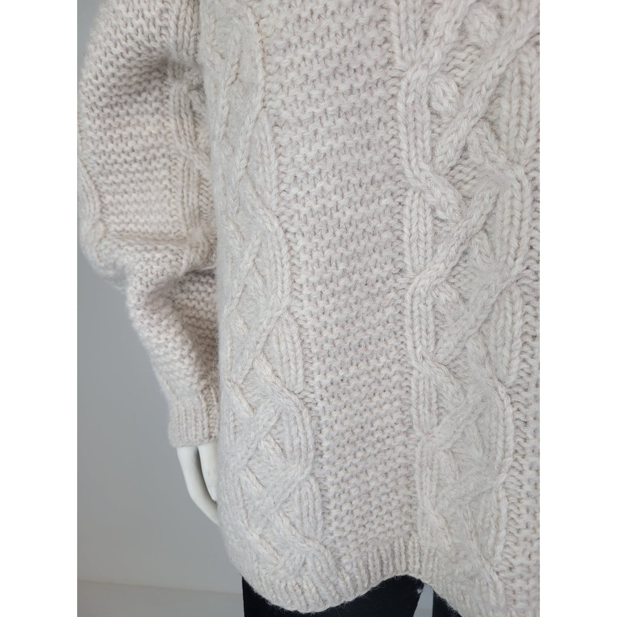 VTG The Eagle's Eye Hand Knit Wool Pullover Cable Knit Sweater Women's Sz L