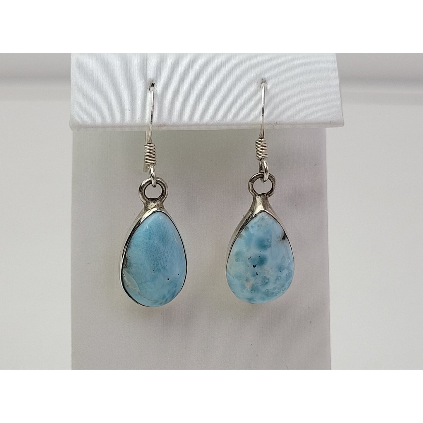 Sterling Silver 925 Larimar Upper Arm Cuff Bracelet & Earrings Set