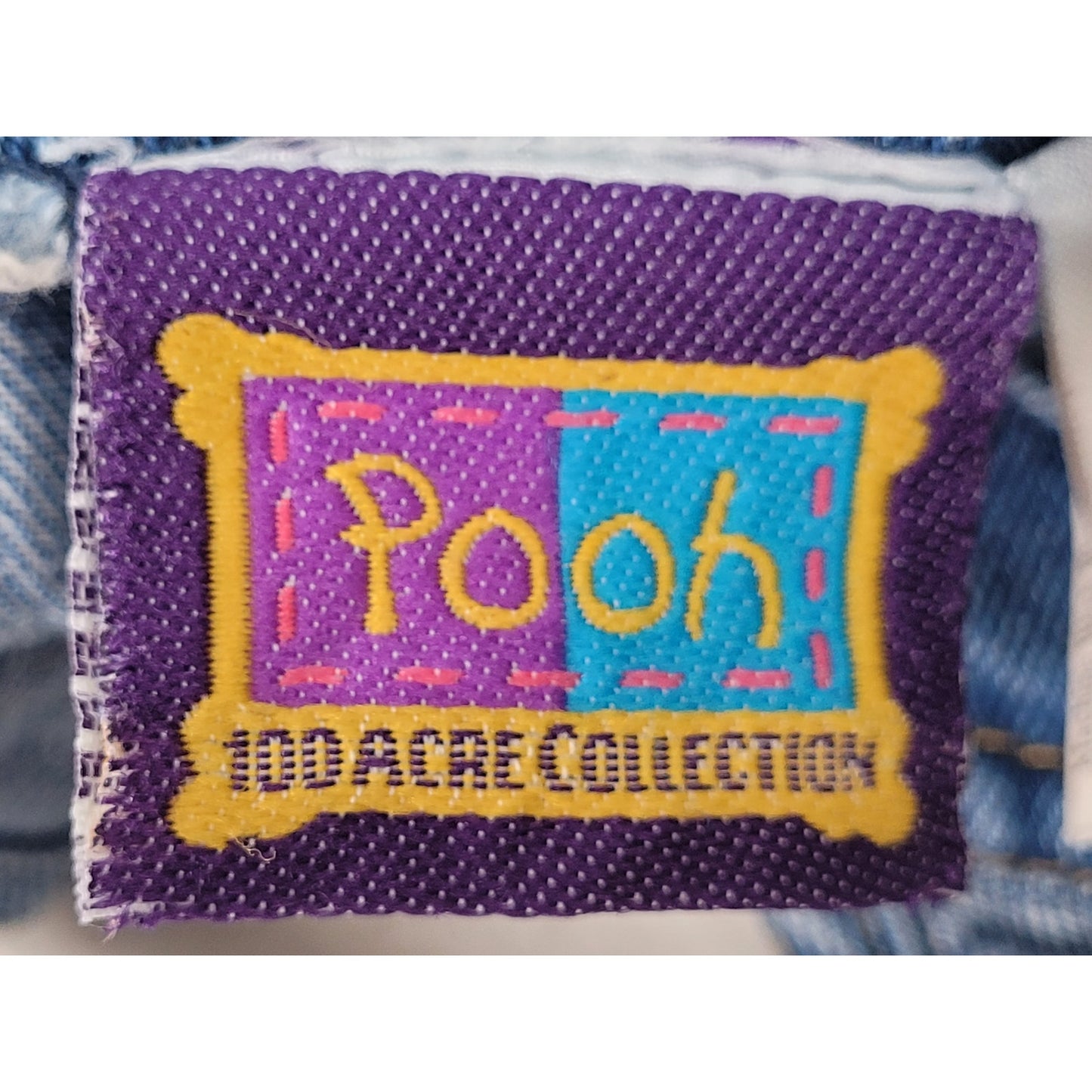 Vintage Winnie the Pooh Denim Overalls "Best Buddies" Embroidery Sz 24 Months