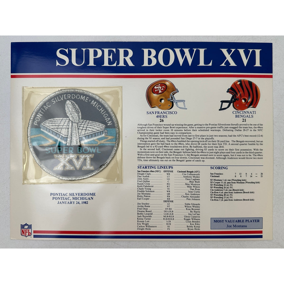 VTG Willabee & Ward Official NFL Super Bowl Commemorative Patch & Stat Card Lot