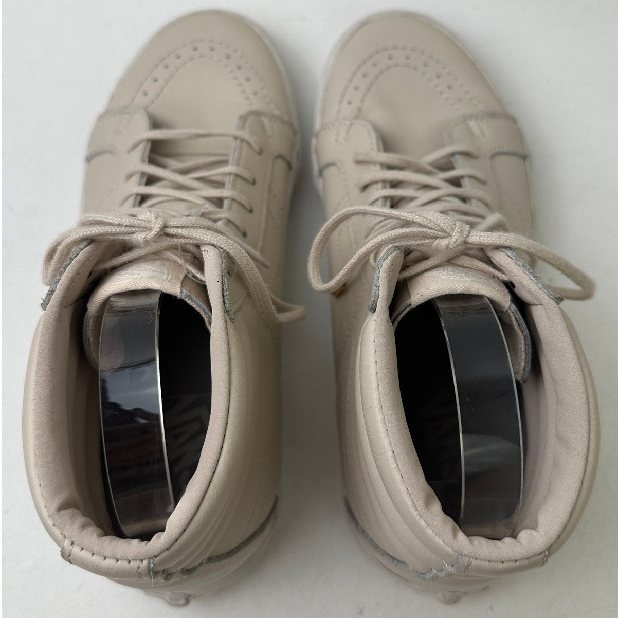 Vans Sk8-Hi Reissue DX Leather Beige Cream Skate Shoes Women's Sz 10