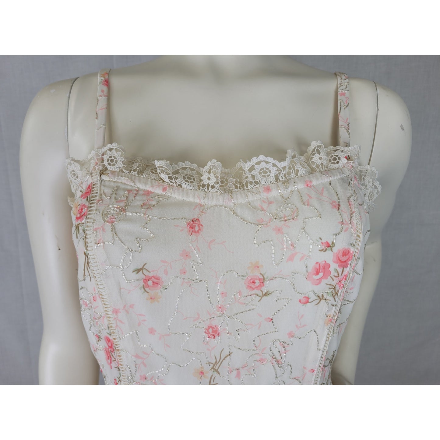 Jessakae Primrose Dress Sundress Floral Print Lace Trim Midi-Length Sz S NWT