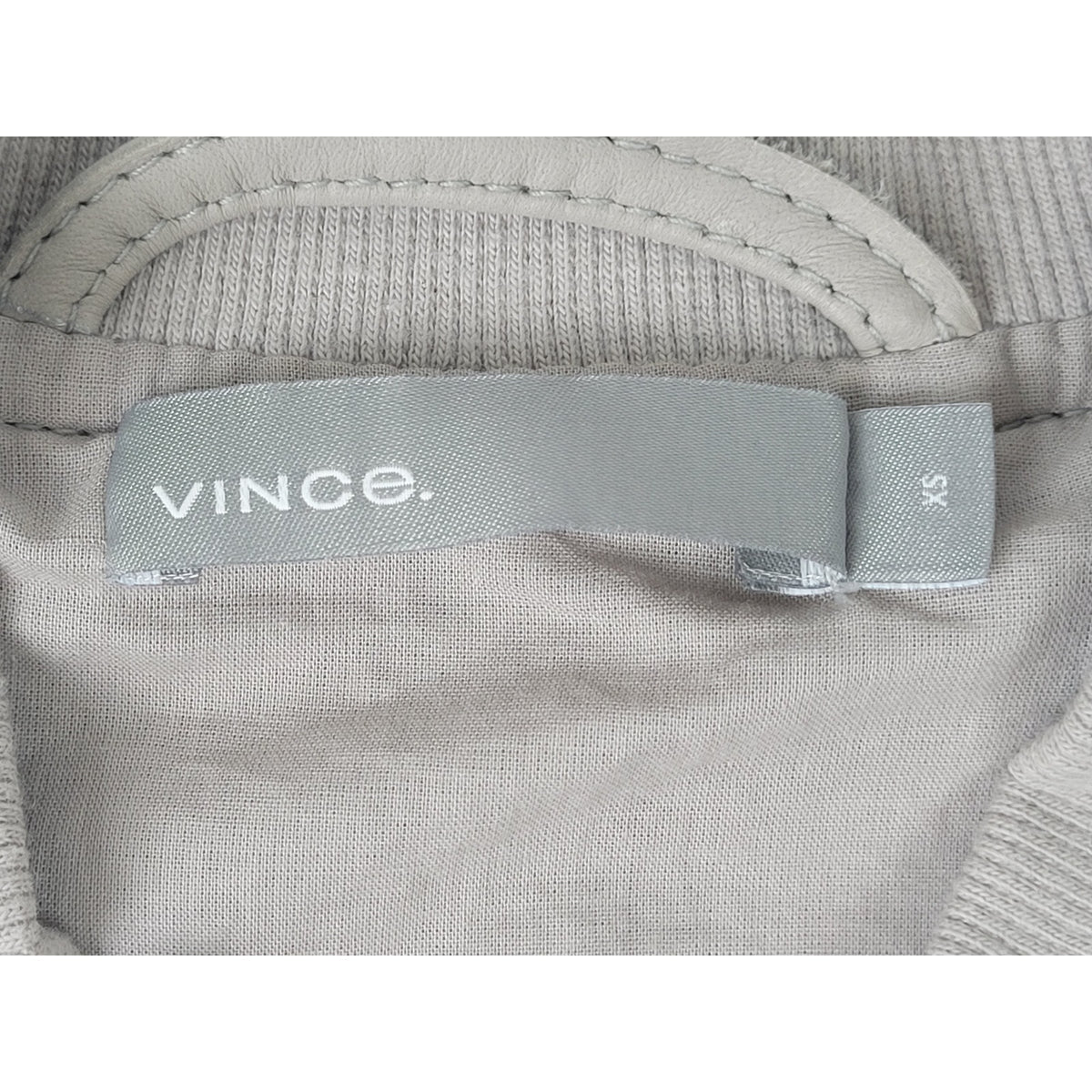 Vince Leather Bomber Jacket/Flight Jacket Light Grey Men's Sz XS