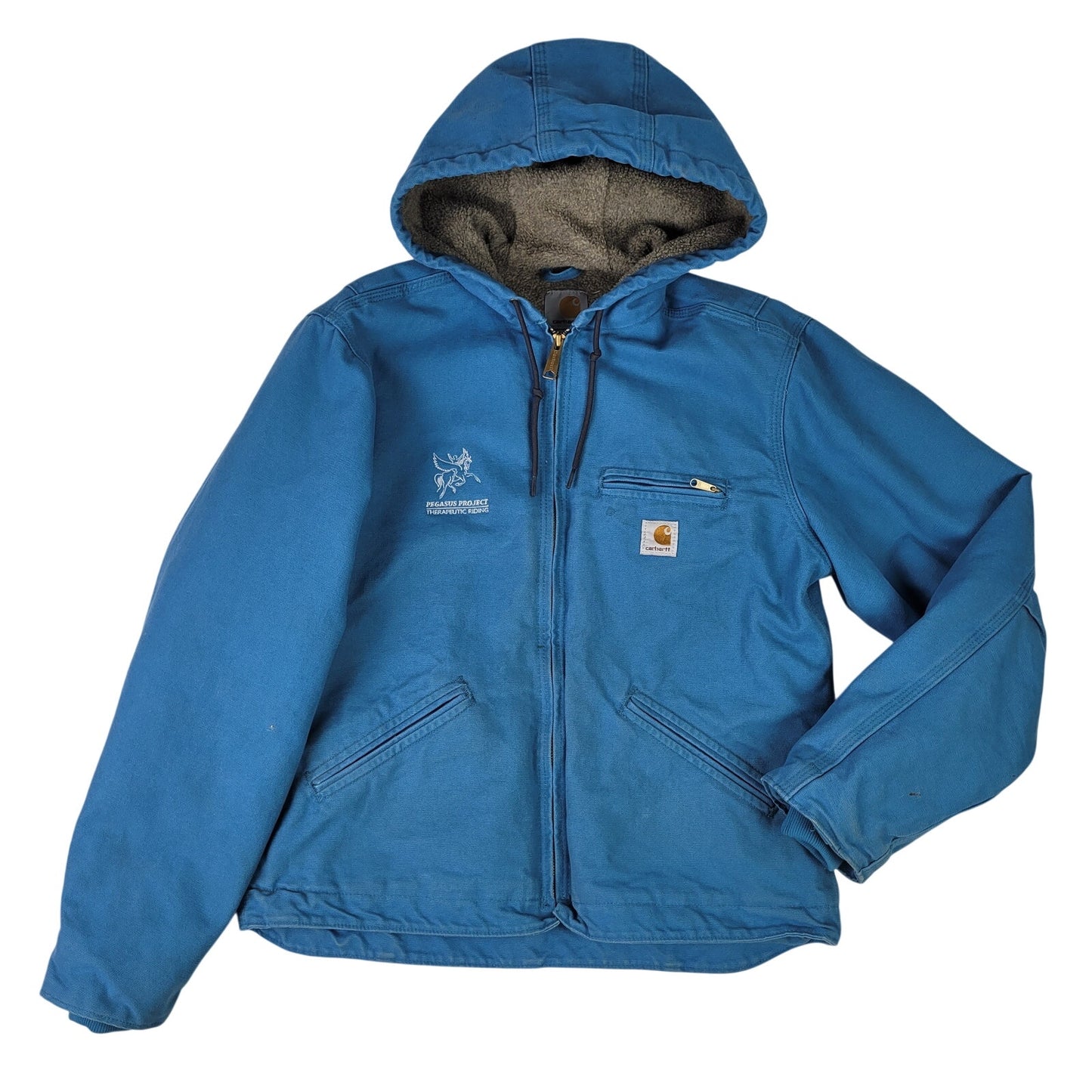 Carhartt Faded Light Blue Sherpa-Lined Sierra Jacket w Hood Women's Sz M