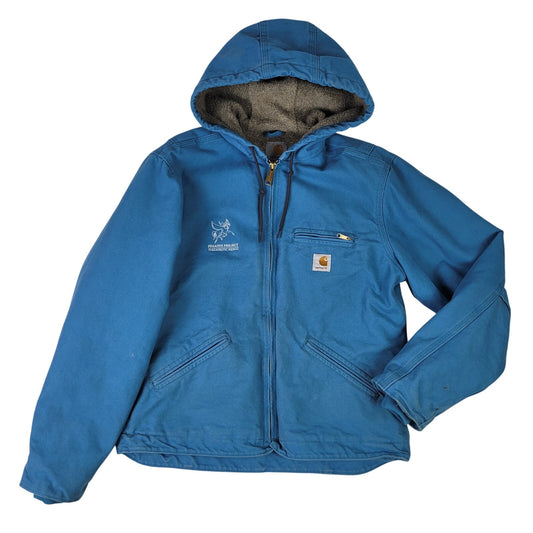 Carhartt Faded Light Blue Sherpa-Lined Sierra Jacket w Hood Women's Sz M