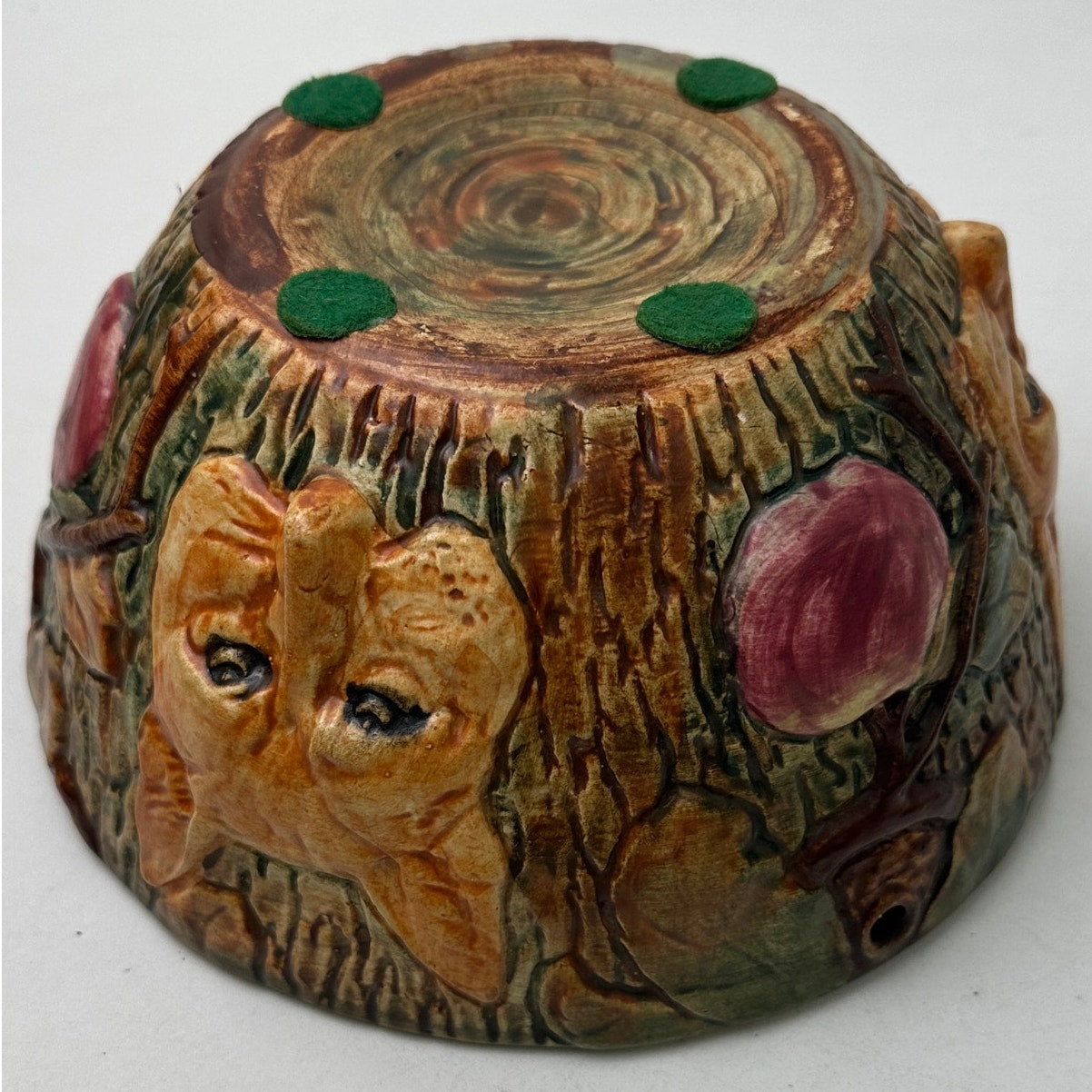 Antique 1920s Weller Pottery Woodcraft Fox Bowl / Hanging Planter