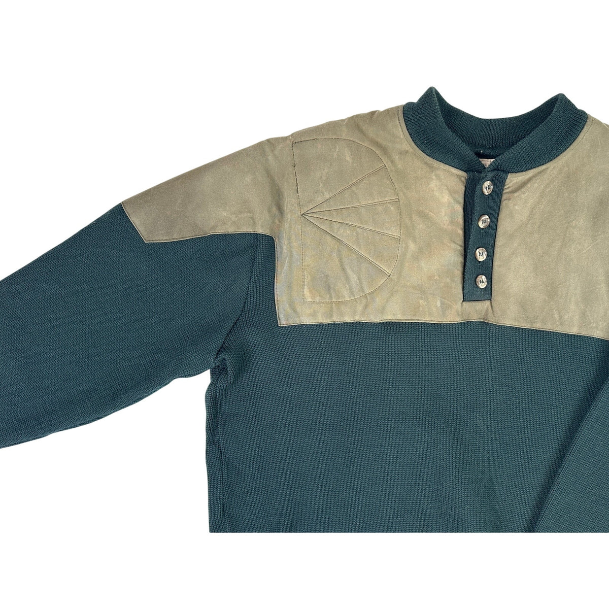 Vintage C.C. Filson Co. Green Henley Waterfowl Guide Sweater Men's Sz XL