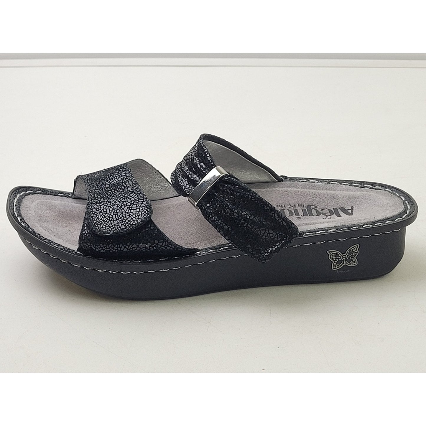 Alegria Karmen Black Leather Slide Sandals Women's Sz 40 (9.5)