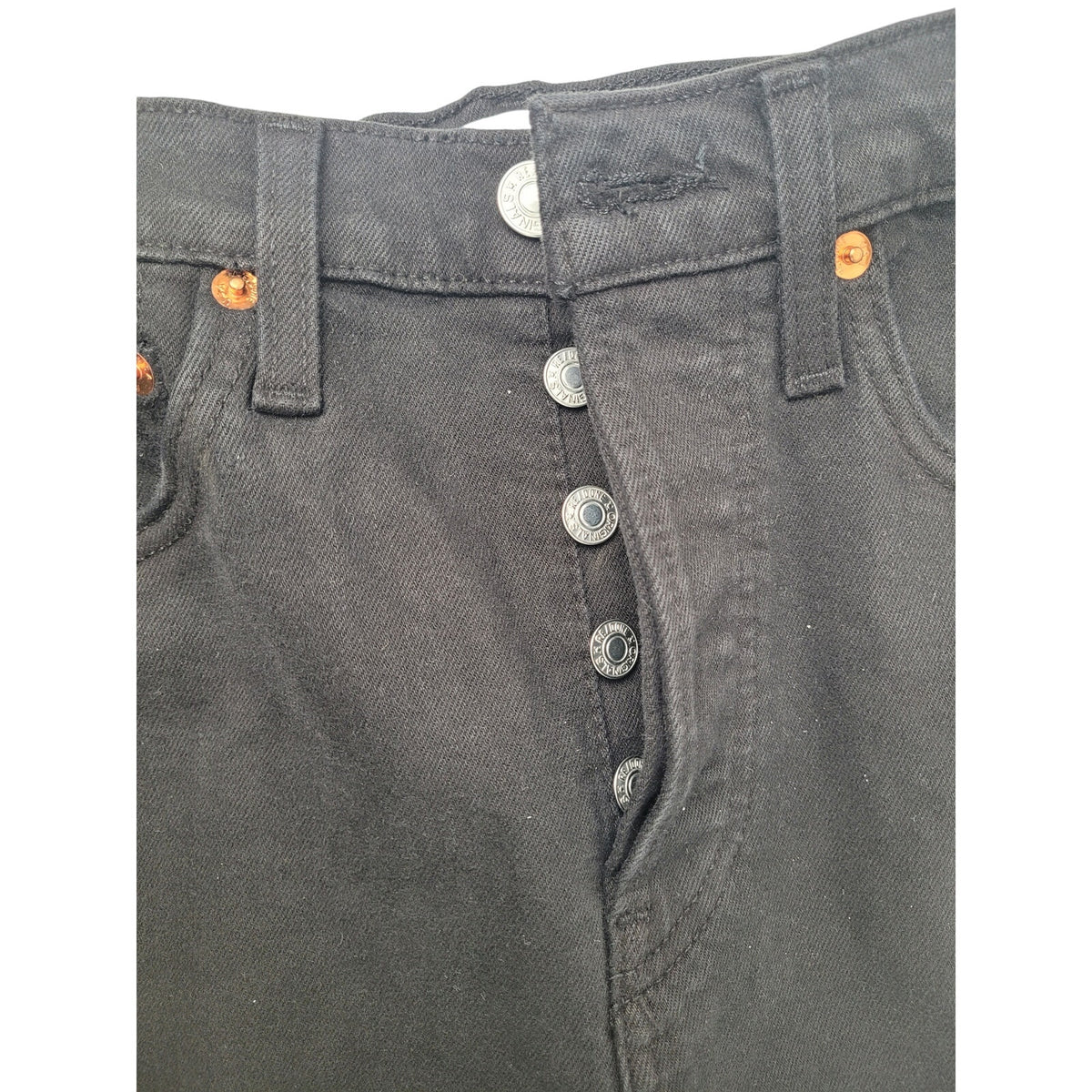 RE/DONE Black High Rise Wide Leg Cropped Jeans Women's Sz 25 NWT