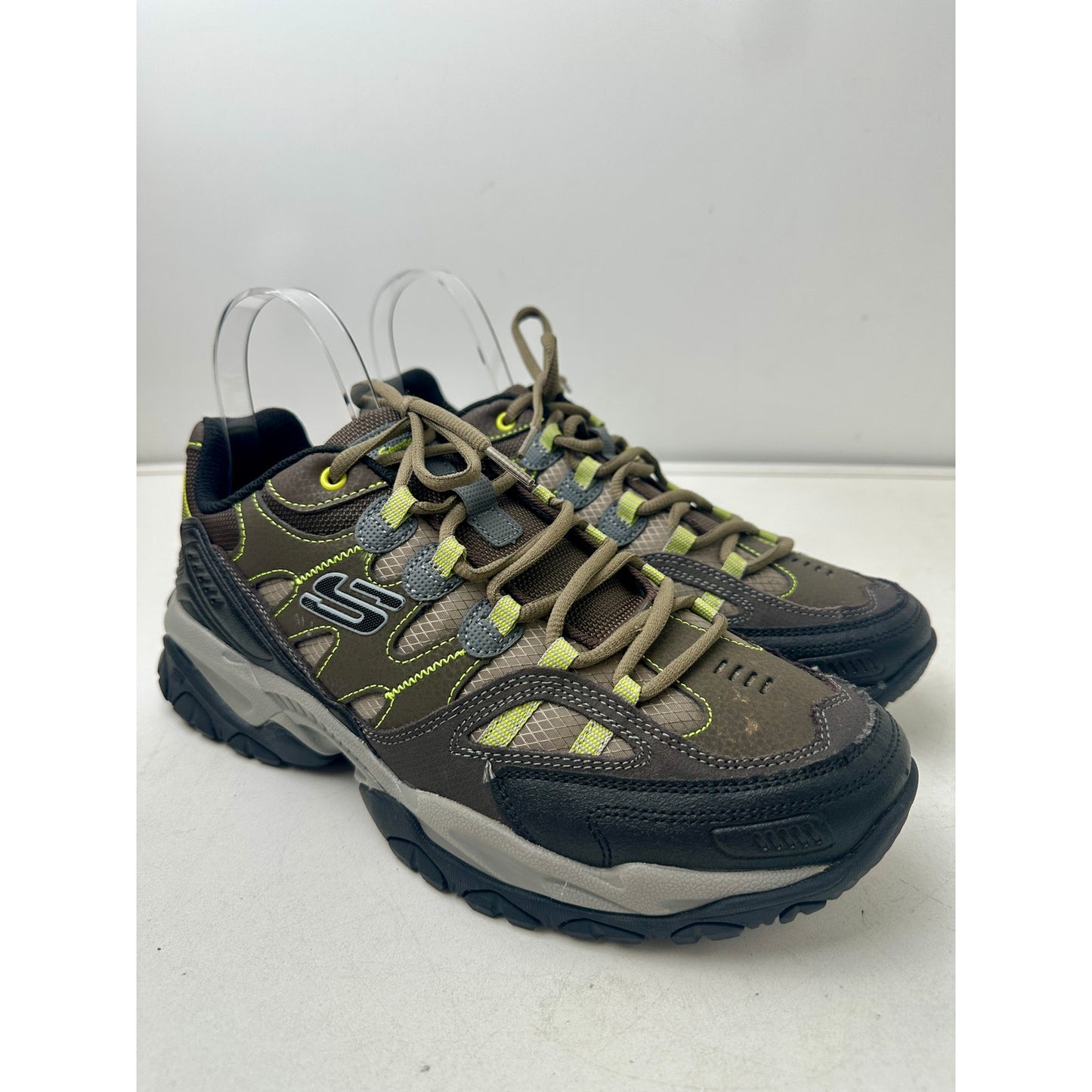 Skechers Sport Sparta 2.0 Domitia Olive/Black/Lime Trail Hiking Sneaker Men's Sz 10
