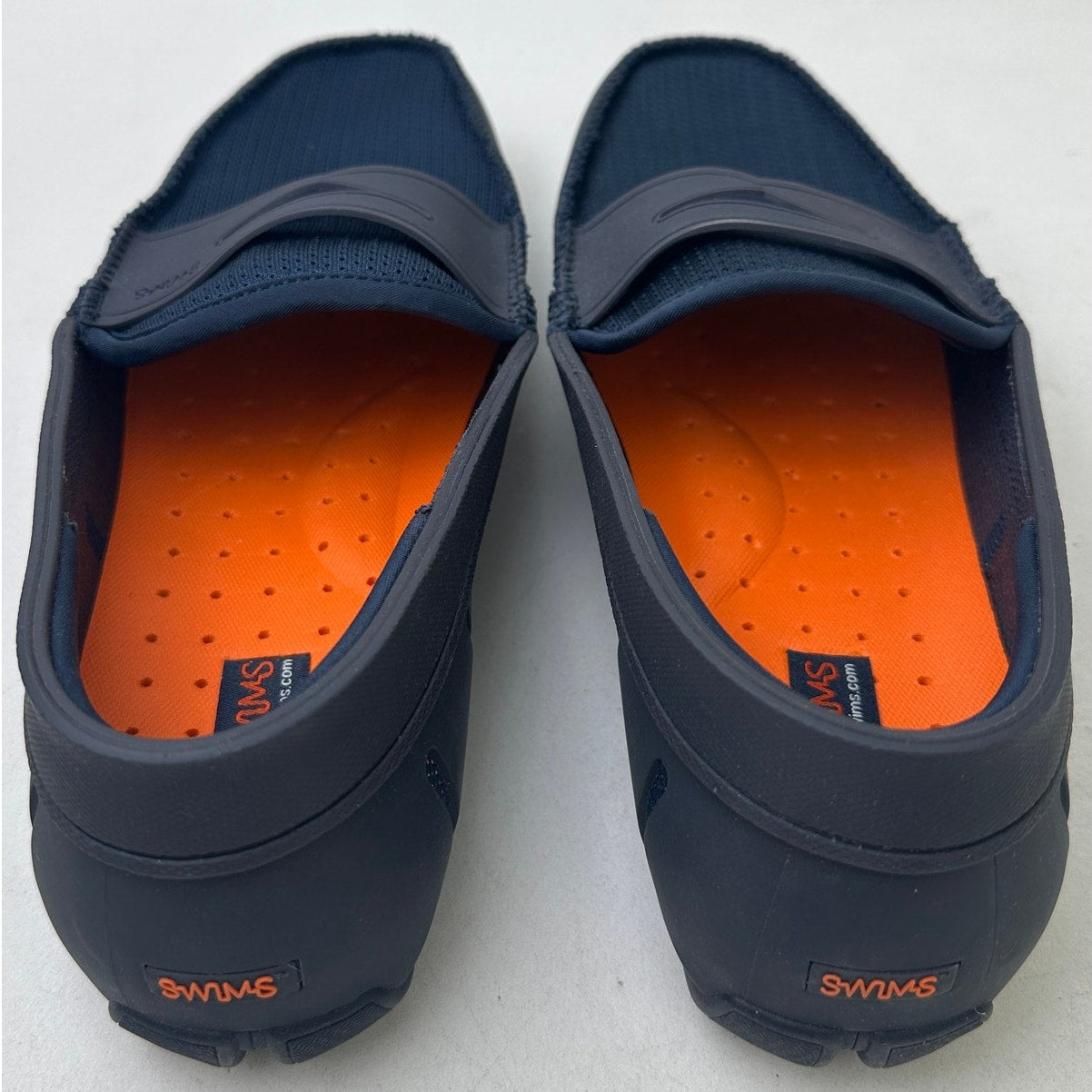 Swims Navy Blue Mesh & Rubber Penny Loafers Water Shoes Men's Sz 8
