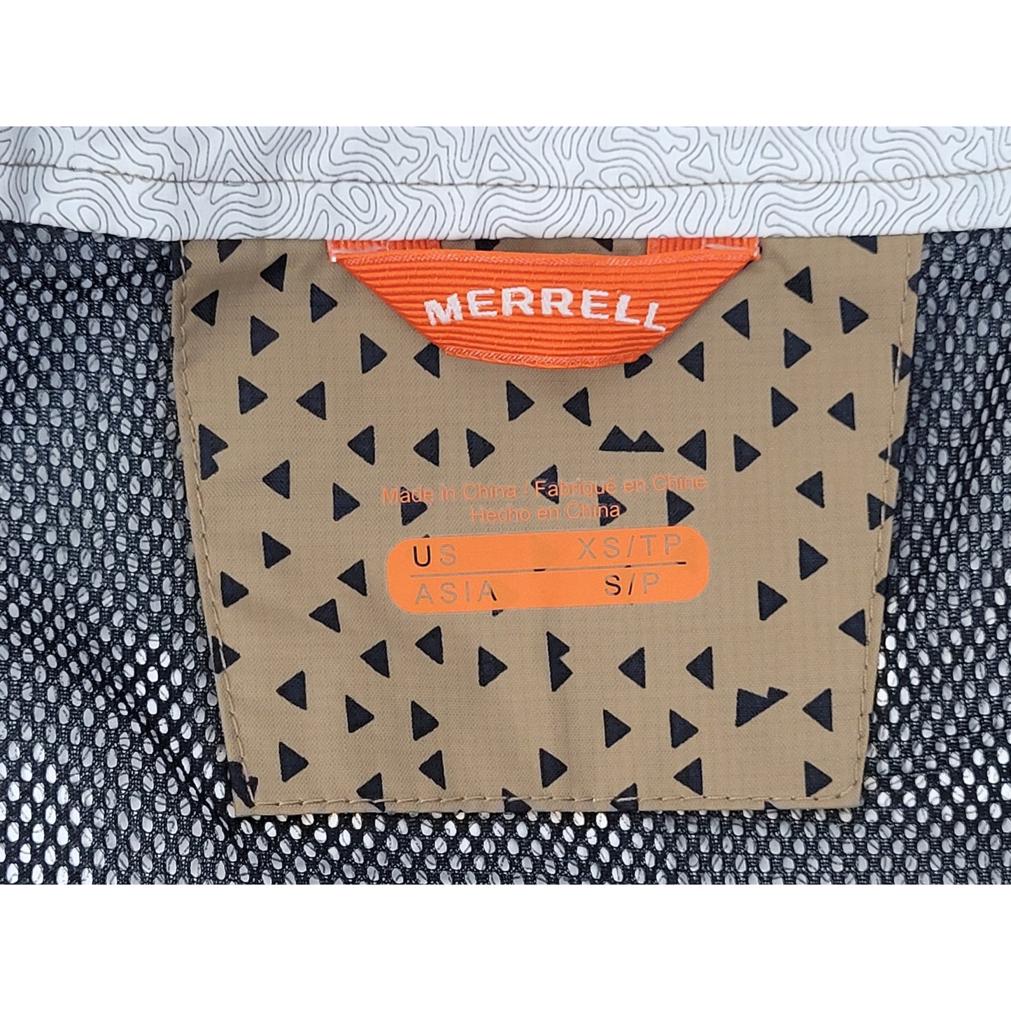 MERRELL Abstract Print Windbreaker Waterproof Full Zip Jacket Women's Sz XS