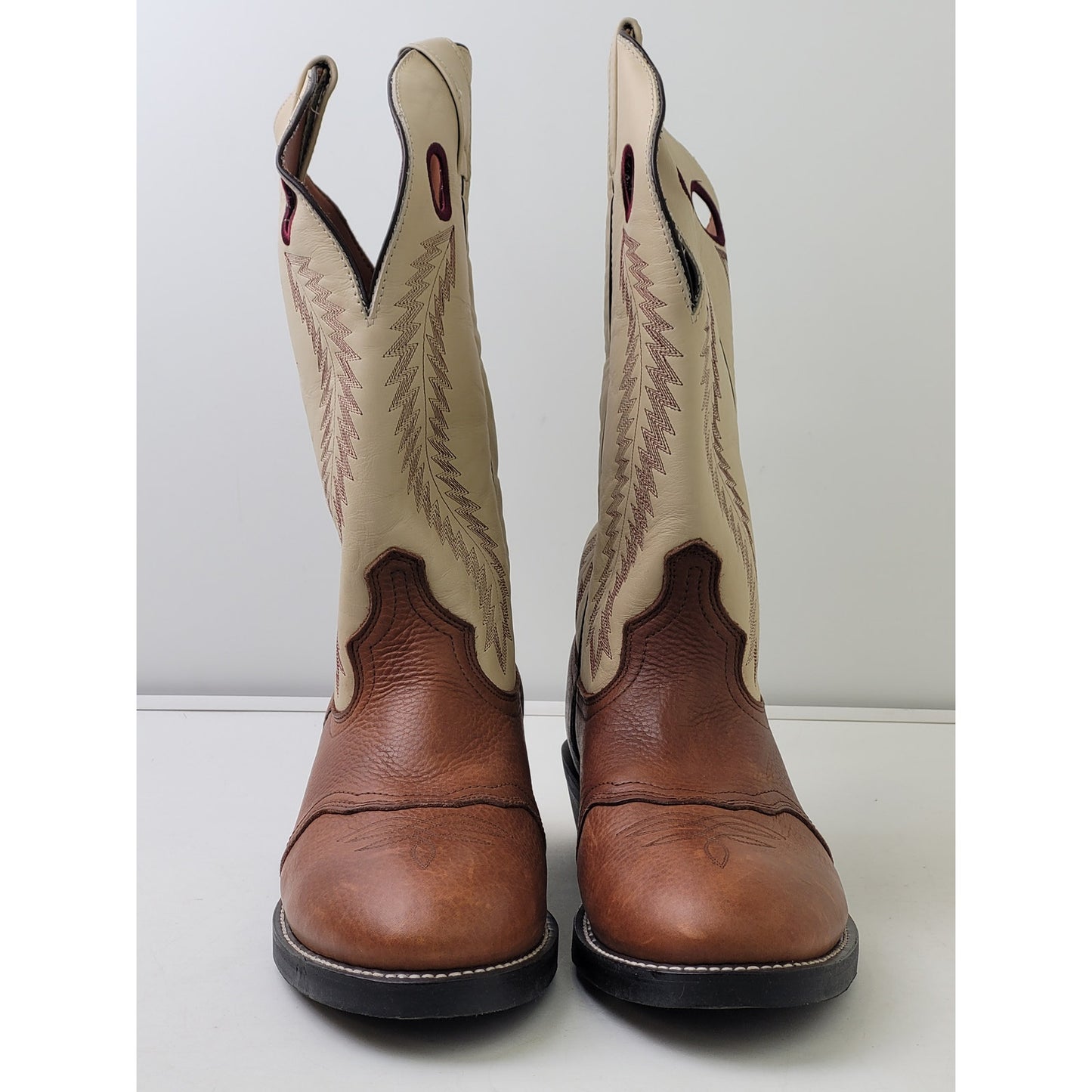 Laredo Knoxville Embroidered Brown Leather Western Boots Men's Sz 12
