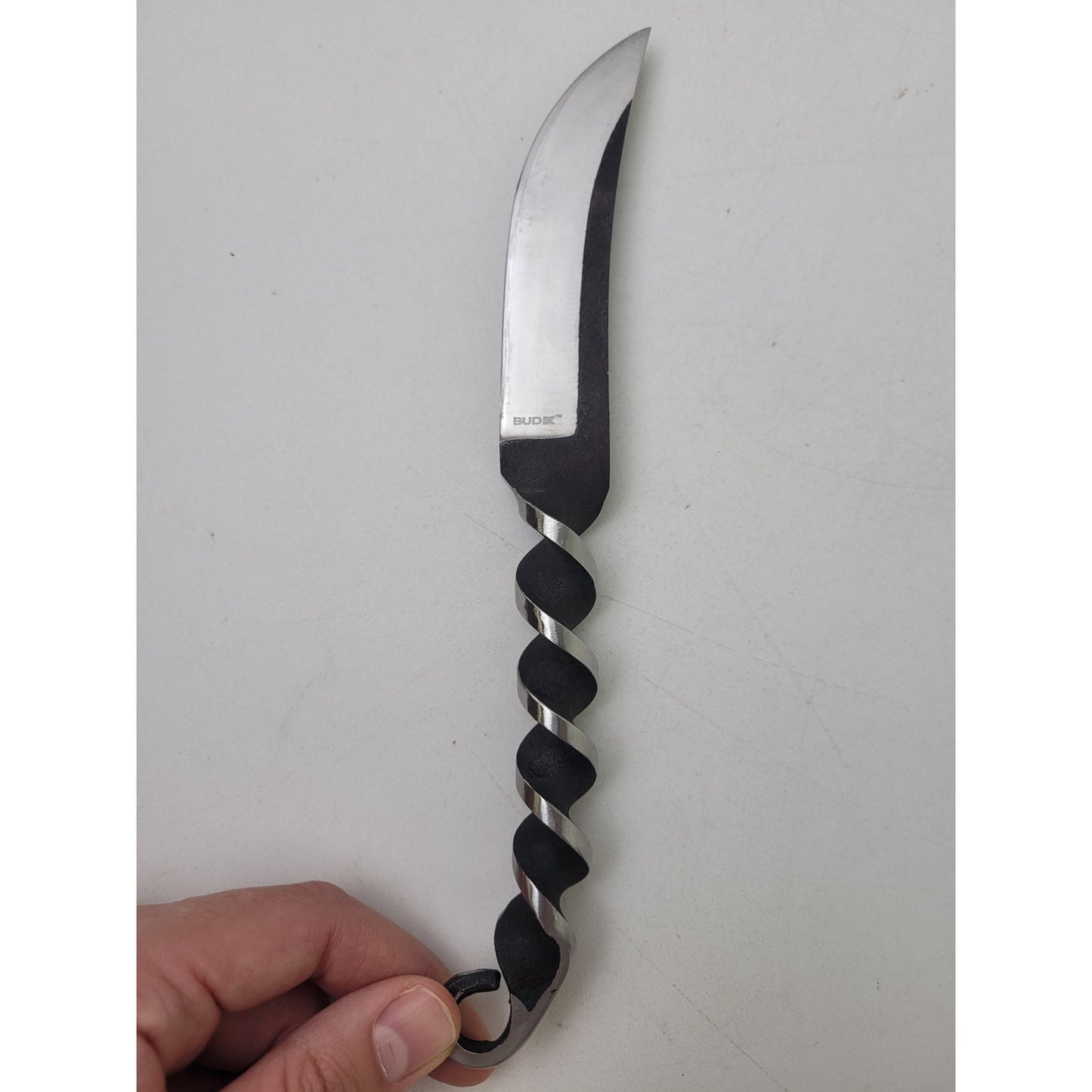 Herbertz 102011 Fixed Blade Knife Stainless Steel Twisted Handle Leather Sheath