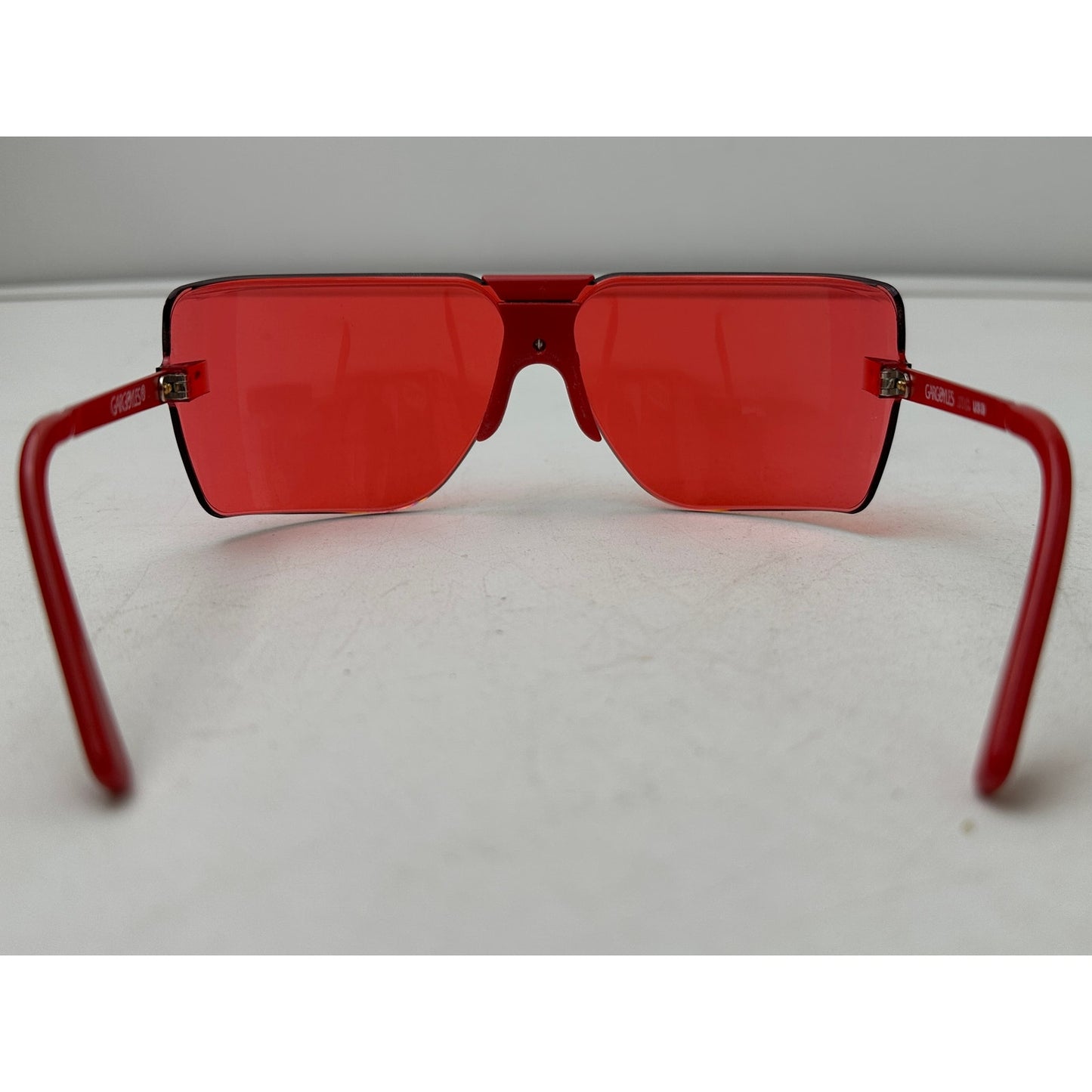 Vintage 1980s Gargoyles Classic Shield Red Sunglasses With Case