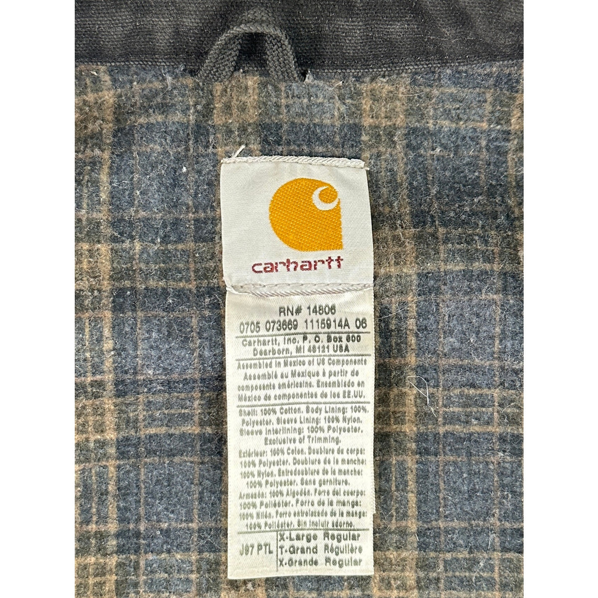 Vintage 2005 Carhartt J97 PTL Sandstone Detroit Jacket Petrol Blue Men's Sz XL