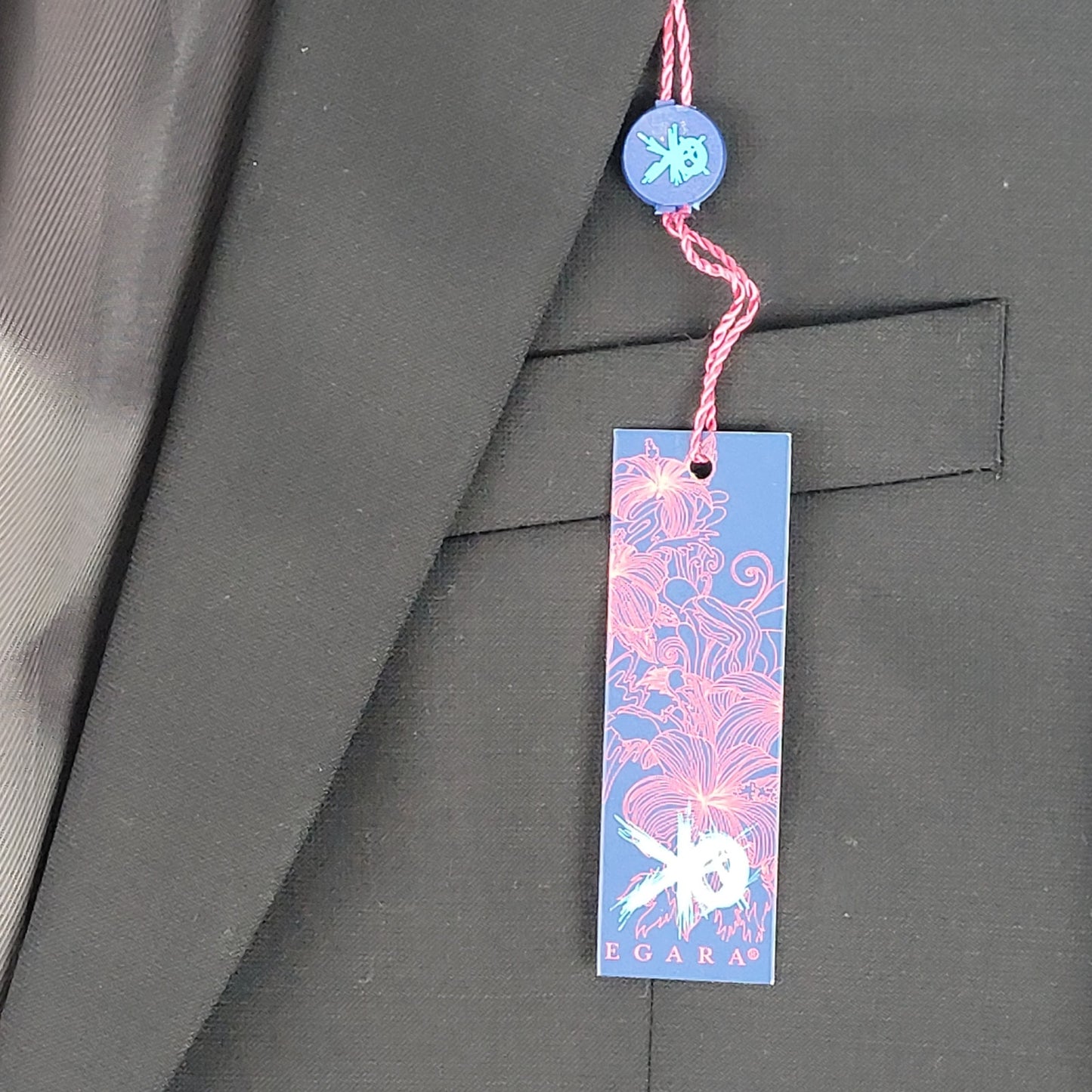 Egara 100% Wool Black Slim Cut Suit Sz 38S Jacket 31 X 28" Pant MSRP: $375 NWT