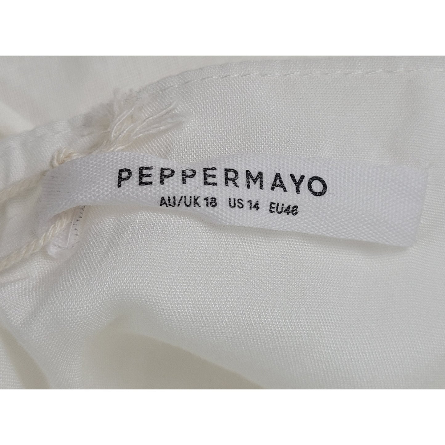 Peppermayo Larnie Linen Mini Dress Strapless Linen-Blend White Drop Waist Sz 14