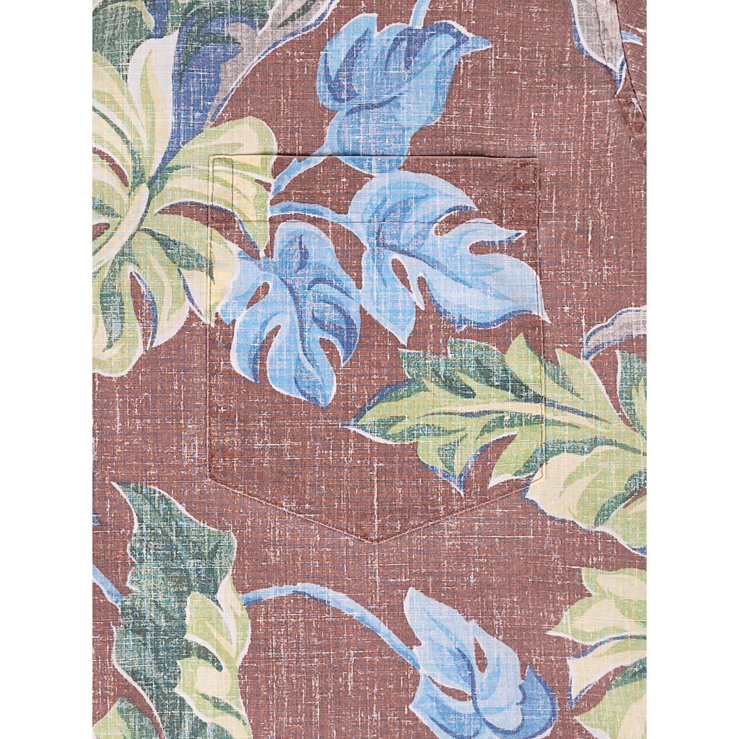Vintage Reyn Spooner Reverse Print Blue Green Leaf Hawaiian Shirt Men's Sz L